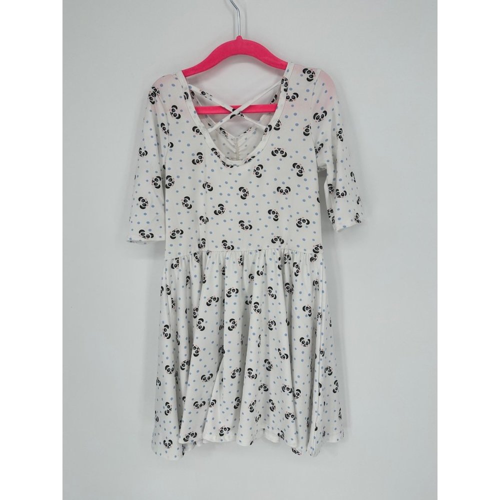 Dotdotsmile Ballerina Dress Size 5/6 White with Black Panda Bear Print NWT - Picture 3 of 5